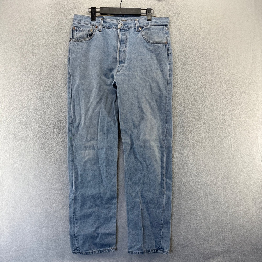 Vintage Levis Jeans Mens 36x34 Fits 34x33 Blue 501 Button Fly Made In USA 90s